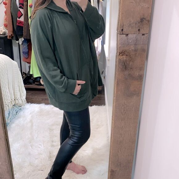 Terra & Sky olive green hooded jacket zippered size 3X - Picture 1 of 6